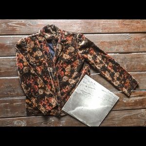 Vintage 90’s Autumn Fall Velvet Velour Blazer Top